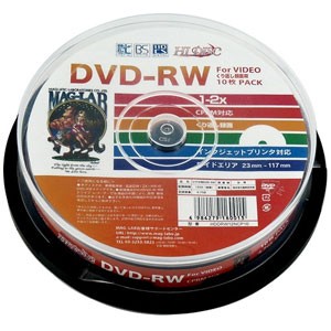 HIDISC HDDRW12NCP10 2倍速対応DVD-RW 10枚パック 4.7GB　ホワイトプリンタブルハイディスク[HDDRW12NCP10] 返品種別A