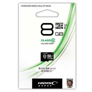 HIDISC HDMCSDH8GCL10UIJPWOA microSDHCメモリカード 8GB CLASS10 UHS-I[HDMCSDH8GCL10UIJPWOA] 返品種別A