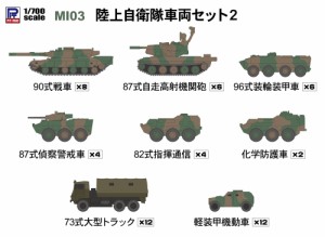 ピットロード 1/700 陸上自衛隊 車両セット2【MI03】プラモデル  返品種別B