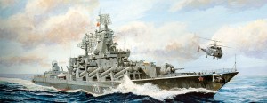 ピットロード 1/700 ロシア海軍 スラヴァ級 ミサイル巡洋艦 モスクワ【M53】プラモデル  返品種別B