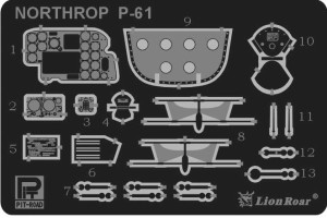 ピットロード 1/48 P-61A 戦闘機用 エッチングパーツ(GWH用)【PE4801】ディテールアップパーツ  返品種別B