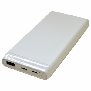 ラスタバナナ モバイルバッテリー 10000mAh　USB-A出力×1ポート　Type-C出力×1ポート  (ホワイト)  RLI100M2A02WH返品種別A