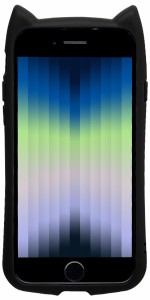 ラスタバナナ 6829IP247HB iPhone SE（第3世代/第2世代）/8/7用 猫耳ハイブリッドケース GLASS（ブラック）[6829IP247HB] 返品種別A