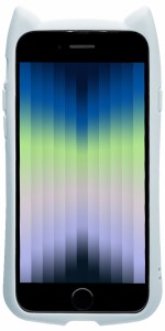 ラスタバナナ 6833IP247HB iPhone SE（第3世代/第2世代）/8/7用 猫耳ハイブリッドケース GLASS（ライトブルー）[6833IP247HB] 返品種別A