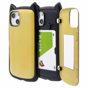 ラスタバナナ iPhone 14 / 13 用 猫耳ケース MIMI カード収納付き （サンシャインイエロー） RastaBanana 7053IP261HB返品種別A