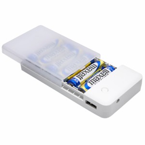 ラスタバナナ RBAT361A03WH USB-A×1ポート 単3×6本電池式充電器 電池付属 1.5A（ホワイト）[RBAT361A03WH] 返品種別A