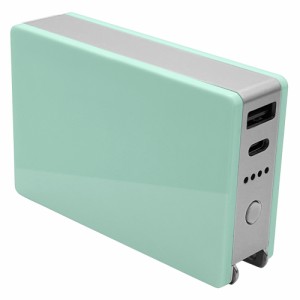 ラスタバナナ モバイルバッテリー Type-C1ポート/USB1ポート AC付リチウム充電器 5000mAh 3A（ミント）  RLI050AC3A01MT返品種別A