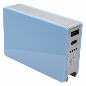 ラスタバナナ モバイルバッテリー Type-C1ポート/USB1ポート AC付リチウム充電器 5000mAh 3A（ブルー）  RLI050AC3A01BL返品種別A