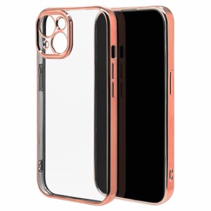 ラスタバナナ iPhone15（6.1inch/2眼）用 極限保護TPUメタルフレームケース ソフト（ピンクゴールド）  7595IP361TP返品種別A