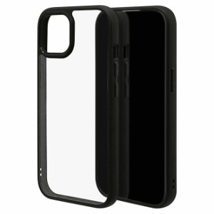 ラスタバナナ 7613IP361HB iPhone15（6.1inch/2眼）/14/13用 ハイブリッドケース RHINO TPU×アクリル 5H MIL規格（ブラック×クリア）[7