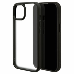 ラスタバナナ 7614IP361HB iPhone15（6.1inch/2眼）/14/13用 ハイブリッドケース RHINO TPU×アクリル 2H MIL規格（ブラック×フロストホ