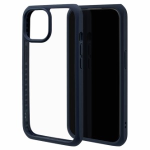 ラスタバナナ 7628IP361HB iPhone15（6.1inch/2眼）/14/13用 VANILLA PACK AIRSOLID ハイブリッドケース TPU×アクリル 5H（ネイビー×ク