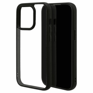 ラスタバナナ 7675IP361PHB iPhone15 Pro（6.1inch/3眼）用 ハイブリッドケース RHINO TPU×アクリル 5H MIL規格（ブラック×クリア）[76