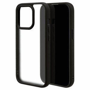 ラスタバナナ 7676IP361PHB iPhone15 Pro（6.1inch/3眼）用 ハイブリッドケース RHINO TPU×アクリル 2H MIL規格（ブラック×フロストホ