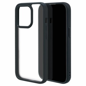 ラスタバナナ 7677IP361PHB iPhone15 Pro（6.1inch/3眼）用 ハイブリッドケース RHINO TPU×アクリル 2H MIL規格（ネイビー×フロストホ