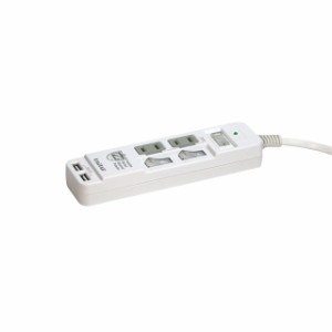 プリンストン PPS-UTAPS2 火災防止＋USB給電機能付マルチタップ「Unitap Safe」 2個口＋USB 2ポート[PPSUTAPS2] 返品種別A