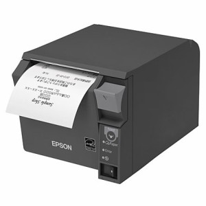 エプソン レシートプリンター（ダークグレイ） TM-T70II カスタマーディスプレー用コネクター付 80mm幅ロール紙 TM702UD242返品種別A