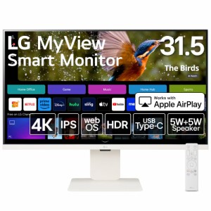 LG 32SR83U-W [32型 LG MyView Smart Monitor/IPS 4K/DCI-P3 95％/5W＋5Wスピーカー/webOS 23/3辺フレームレス/HDR/AirPlay2・Miracast/U