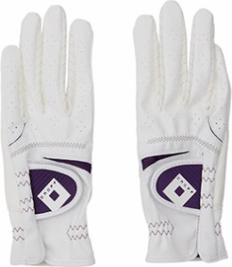 オノフ OG7321-01WH21 レディース ゴルフグローブ 両手用（ホワイト/パープル・21cm）ONOFF Glove OG7321[OG732101WH21] 返品種別A