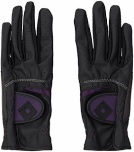 オノフ OG7321-02BK17 レディース ゴルフグローブ 両手用（ブラック/パープル・17cm）ONOFF Glove OG7321[OG732102BK17] 返品種別A