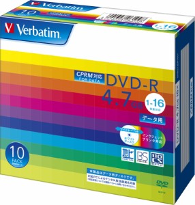 バーベイタム データ用16倍速対応DVD-R（CPRM対応) 10枚パック 4.7GB ホワイトプリンタブル  DHR47JDP10V1返品種別A