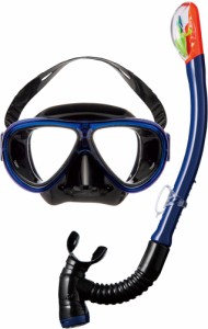 AQA ジュニア用　ダイビング・スノーケリングマスク＆スノーケル（Cブルー） KZ-9102-0123返品種別B