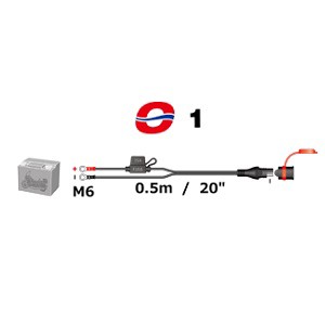 TECMATE TECMATE-SAE1 充電器オプション　車両側ケーブルSAE1　車両側ケーブル　二輪用M6　（SAE端子）[TECMATESAE1] 返品種別A