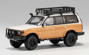 ゲインコーププロダクツ 1/64 トヨタランドクルーザー LC80 Off-road バージョン LHD（ホワイト/ブラウン）【KS-014-119】ミニカー  返品