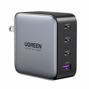 UGREEN（ユーグリーン） PD対応 Nexode 急速充電器 100W 4ポート（Type-C×3ポート、USB-A×1ポート） 40737返品種別A