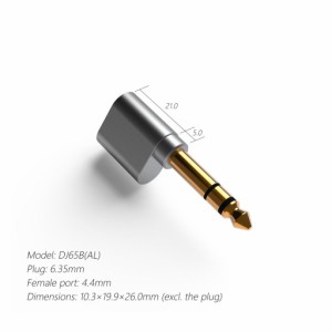 ddHiFi DJ65B/AL 4.4mm to 6.35mm・イヤホンジャックアダプターディーディーハイファイ[DJ65BAL] 返品種別A