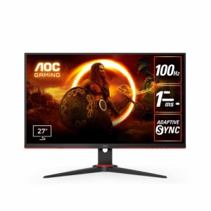 AOC 27G2E1/11 27型 ゲーミング液晶ディスプレイ（1ms(MPRT)/100Hz/フルHD/IPS/ノングレア/HDMI/DisplayPort/Adaptive Sync/3-Sided Fram