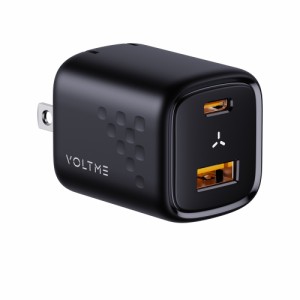 VOLTME(ボルトミー) PD対応 30W Type-C×1ポート ＋ Type-A×1ポート 折りたたみ式充電器（ブラック） Revo 30 Duo (C+A) V2097返品種別A