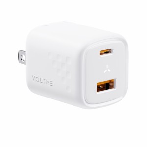 VOLTME(ボルトミー) PD対応 30W Type-C×1ポート ＋ Type-A×1ポート 折りたたみ式充電器（ホワイト） Revo 30 Duo (C+A) V2098返品種別A