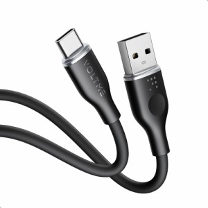 VOLTME(ボルトミー) C2121 QC3.0対応 データ転送/充電 シリコンケーブル USB-A＆USB-C 60W 1m（ブラック）[C2121] 返品種別A