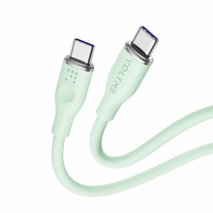 VOLTME(ボルトミー) C2143 5A・100W データ転送/急速充電  シリコンケーブル USB-C＆USB-C 1m（グリーン）[C2143] 返品種別A