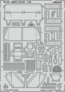 エデュアルド 1/35 M4A3（76）W  エッチングパーツ（モンモデル用）【EDU36431】ディテールアップパーツ  返品種別B