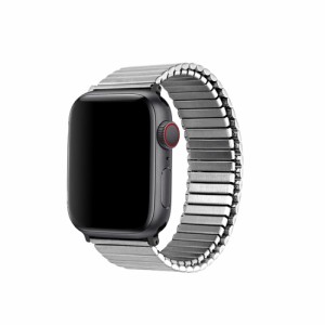 TF7 TF21SV40L Apple Watch 41/40/38mm用 メタルストレッチバンド Lサイズ（シルバー）[TF21SV40L] 返品種別A