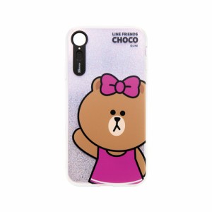 LINE FRIENDS KCL-LBA007 iPhone XR用 LINE FRIENDS LIGHT UP CASE ベーシック（チョコ）[KCLLBA007] 返品種別A