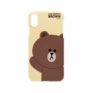 LINE FRIENDS KCL-SBA005 iPhone XR用 SLIM FIT ベーシック（ブラウン）[KCLSBA005] 返品種別A