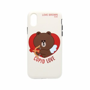 LINE FRIENDS KCL-DCL013 iPhone XR用 DUAL GUARD CUPID LOVE（ブラウンキューピッド）[KCLDCL013] 返品種別A