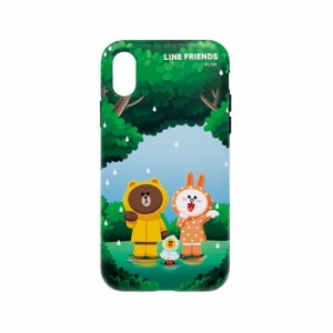 LINE FRIENDS KCL-DCT006 iPhone XR用 DUAL GUARD テーマ（フォレスト）[KCLDCT006] 返品種別A