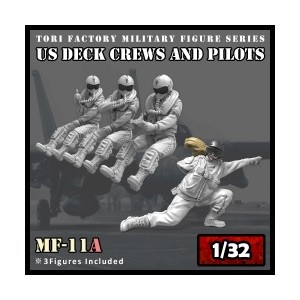 トリファクトリー 1/32 現用 米 アメリカ海軍空母カタパルトオフィサー＆パイロット(4体入)【MF-11A】レジン製フィギュア  返品種別B