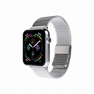 miak SMAMA-W3840SL Apple Watch 41mm(Series7)/40mm(SE/6/5/4)/38mm(3/2/1)用 CLIP MESH BAND（シルバー）[SMAMAW3840SL] 返品種別A