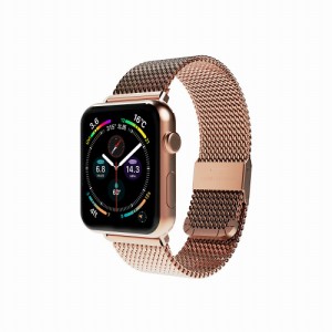 miak Apple Watch 41mm(Series7)/40mm(SE/6/5/4)/38mm(3/2/1)用 CLIP MESH BAND（ローズゴールド）  SMAMA-W3840RG返品種別A