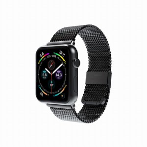 miak SMAMA-W4244BK Apple Watch 45mm(Series7)/44mm(SE/6/5/4)/42mm(3/2/1)用 CLIP MESH BAND（ブラック）[SMAMAW4244BK] 返品種別A