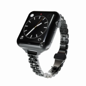 miak SJEMA-W3840BK Apple Watch 41mm(Series7)/40mm(SE/6/5/4)/38mm(3/2/1)用 JUBILEE METAL BAND（ブラック）[SJEMAW3840BK] 返品種別A