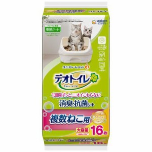 ユニ・チャーム デオトイレ 複数ねこ用 ふんわり香る消臭・抗菌シート ナチュラルソープの香り16枚 返品種別A