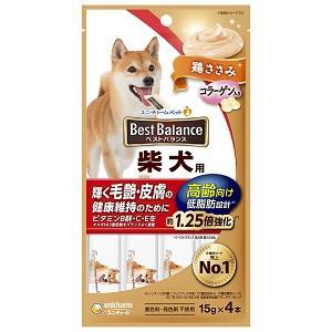 ユニ・チャーム ベストバランスおやつ 柴犬用 高齢向け 鶏ささみ コラーゲン入り 15g×4本 返品種別B