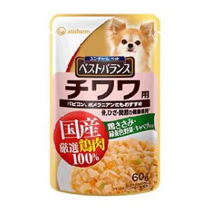 ユニ・チャーム ベストバランス パウチ チワワ用 鶏ささみ・緑黄色野菜・キャベツ入り 60g 返品種別B