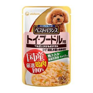 ユニ・チャーム ベストバランス パウチ トイ・プードル用 鶏ささみ・緑黄色野菜・キャベツ入り 60g 返品種別B